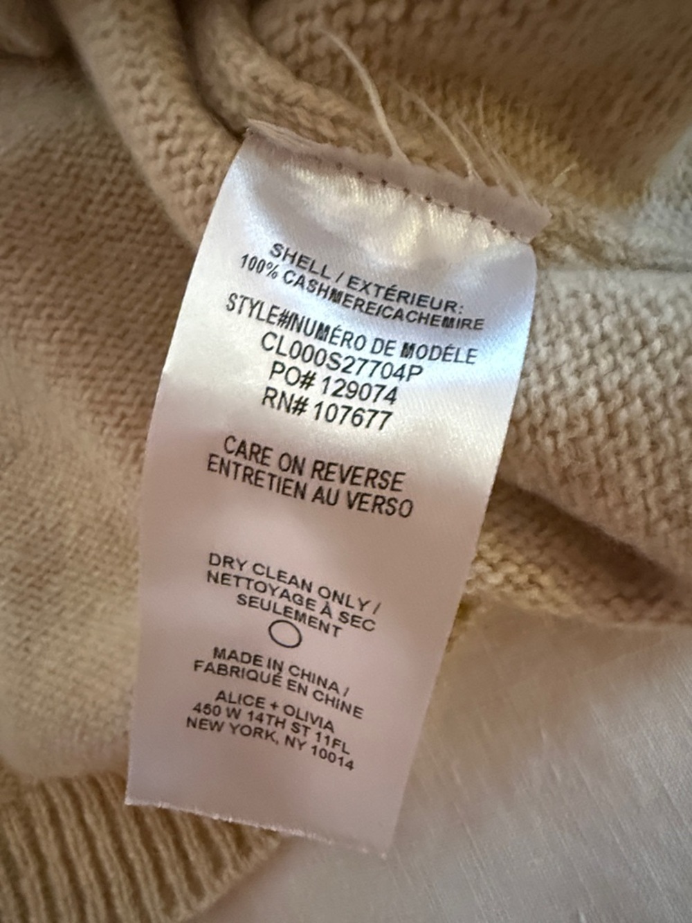 100% CASHMERE Neutral Cropped Crewneck Sweater long sleeved - Picture 4 of 11